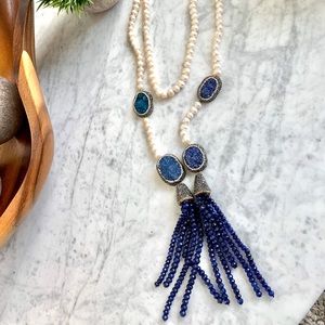 Pretty Turkish necklace with pearls and sapphire